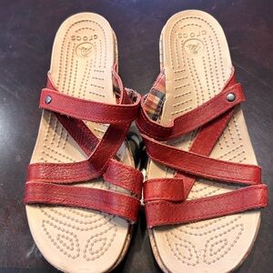 CROCS Red, Straps Slip on, Size 6